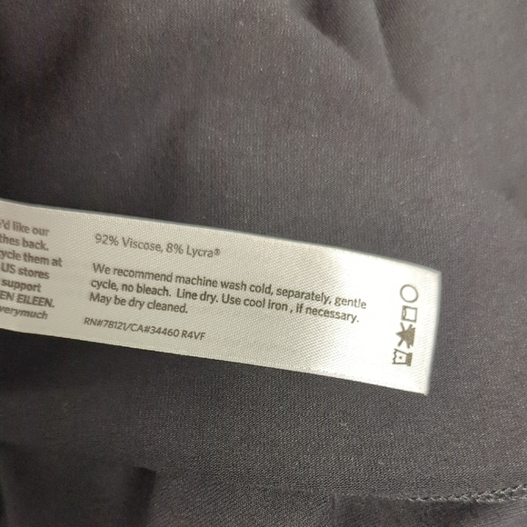 Eileen Fisher Mock Neck Jersey Knit Tunic Dress Black XS minimalist preppy - Picture 5 of 5